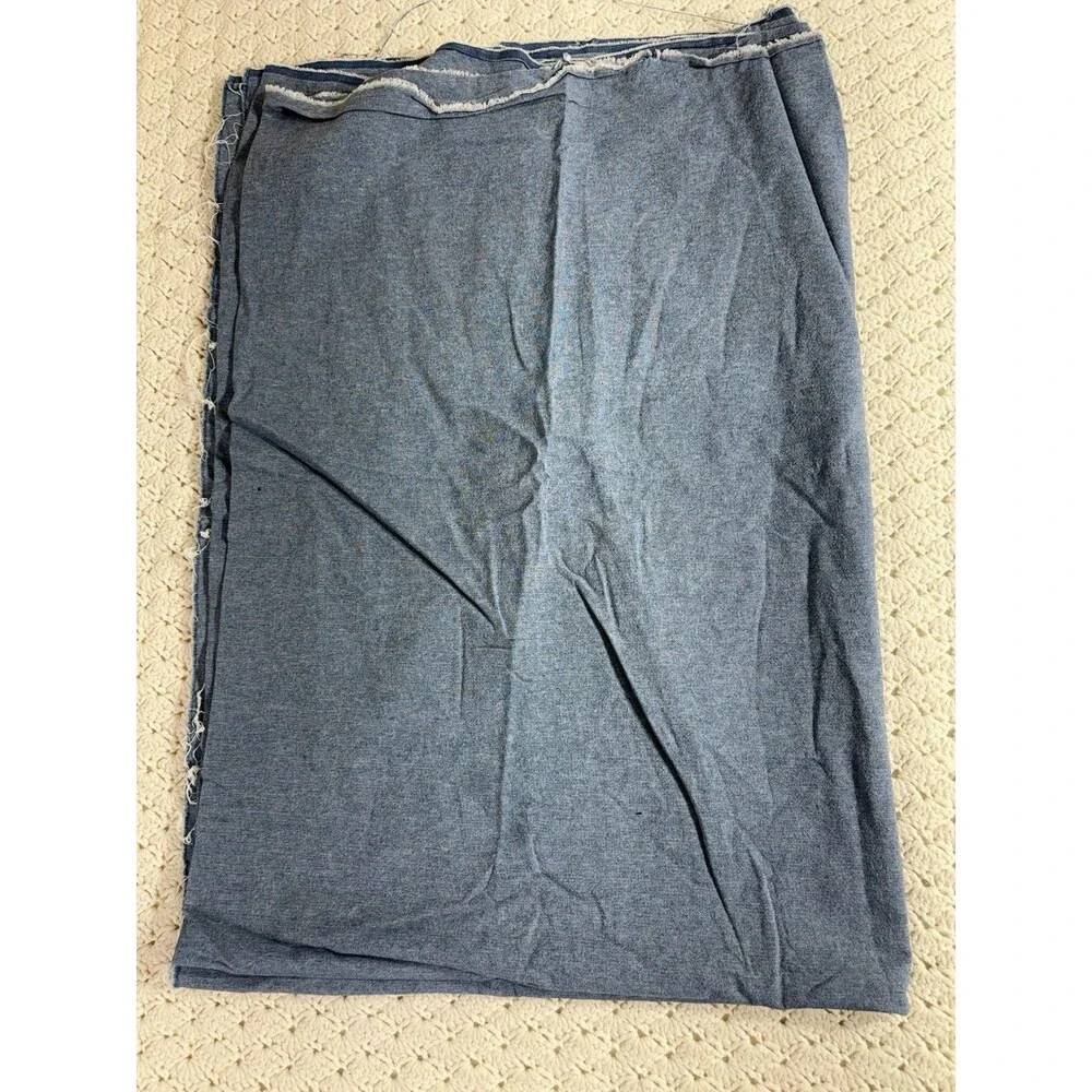 Vintage Lightweight Indigo Cotton Chambray Denim  76” X 56” 2 Yds Medium Blue